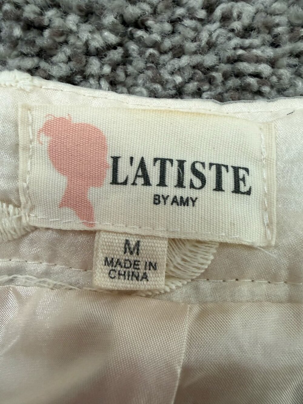 L'Atiste by Amy Floral Lace Midi Skirt Size M Cream Beige - Picture 5 of 12